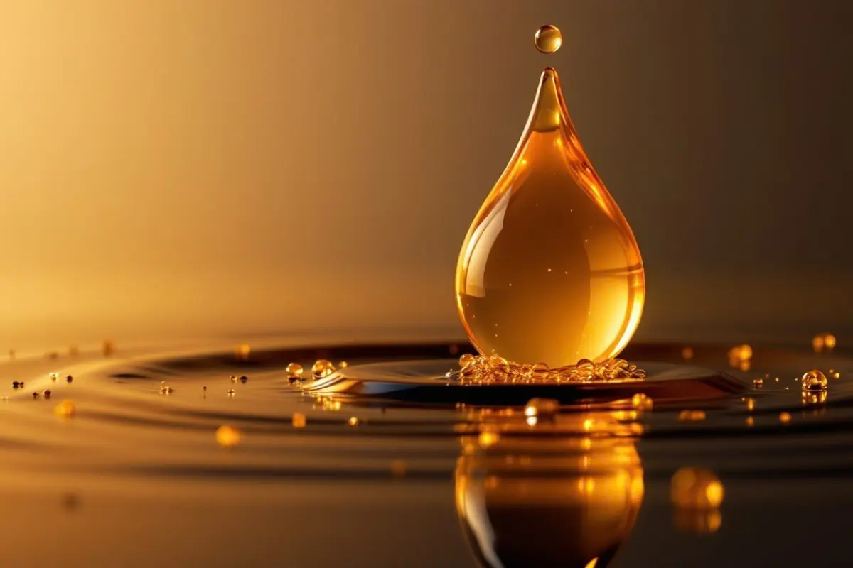 A golden drop creating smooth ripples, representing financial flow and the removal of subconscious money blocks.